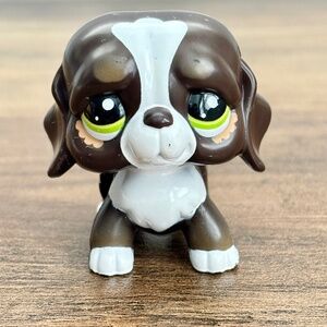Littlest Pet Shop LPS Walkable #2121 Saint Bernard Dog Brown White Toy WORKS!